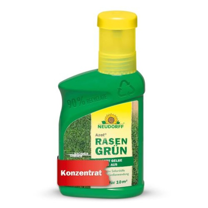 Neudorff Azet Rasengrün – Frischt gelblich verfärbte Stellen im Rasen sattgrün auf, 250 ml 1397