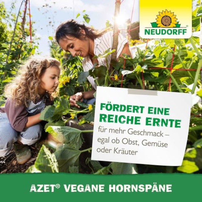 Neudorff Azet Vegane Hornspäne – 100% natürlicher Stickstoff-Langzeitdünger für alle Pflanzen, 2 kg 1436
