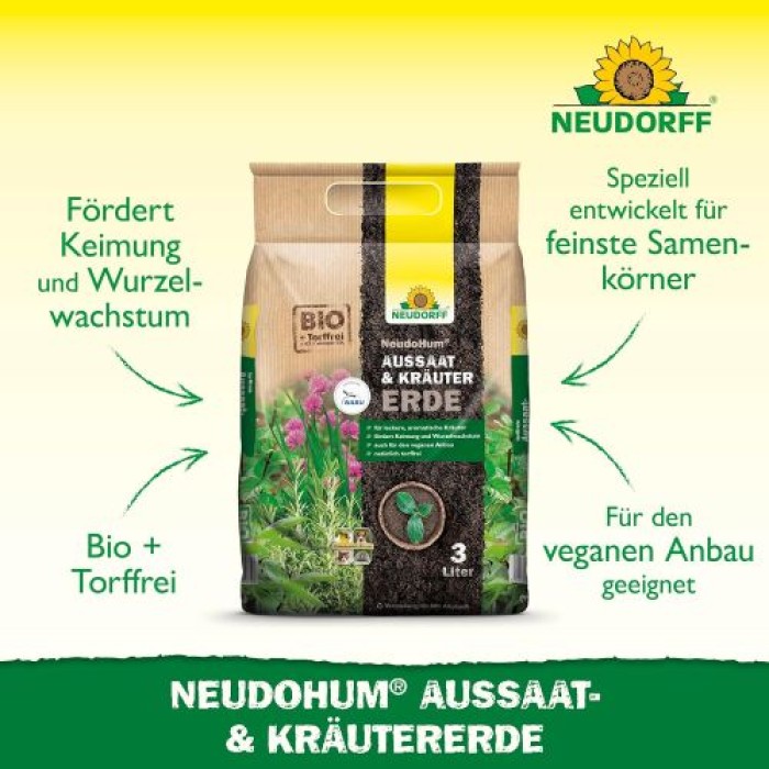 Neudorff NeudoHum AussaatErde und KräuterErde 3L, 00975