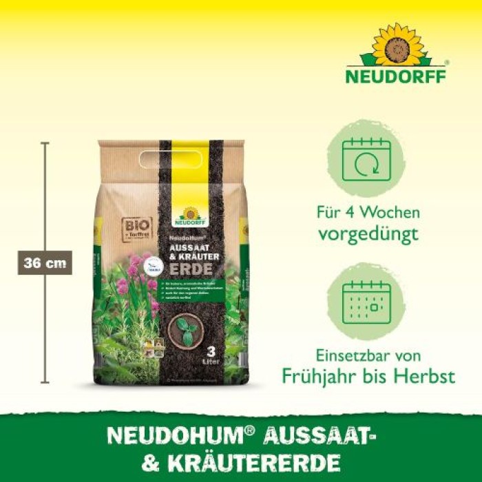 Neudorff NeudoHum AussaatErde und KräuterErde 3L, 00975