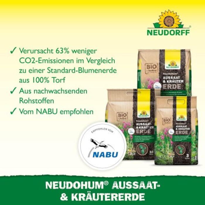 Neudorff NeudoHum AussaatErde und KräuterErde 3L, 00975