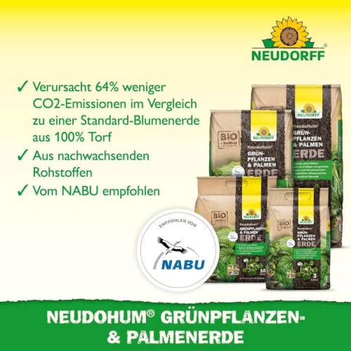Neudorff NeudoHum Grünpflanzen und Palmenerde 3 Liter,  01008
