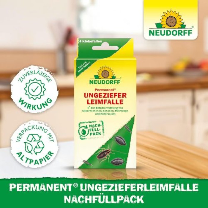Neudorff Permanent UngezieferLeimFalle Nachfüllpack, 4 Stück, 01273