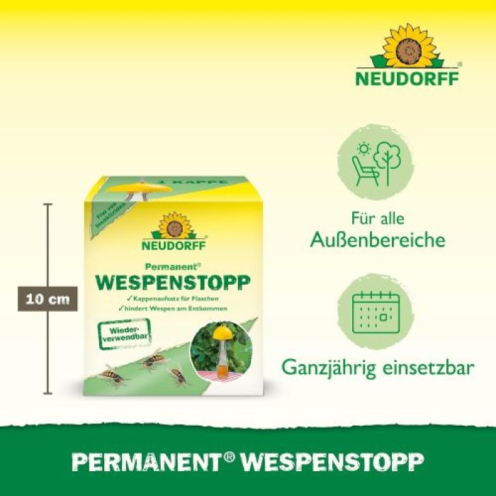 Neudorff Permanent WespenStopp – Wiederverwendbare Wespenabwehr in allen Außenbereichen, insektizidfrei, 1 Stück 1382