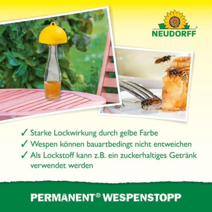 Neudorff Permanent WespenStopp – Wiederverwendbare Wespenabwehr in allen Außenbereichen, insektizidfrei, 1 Stück 1382