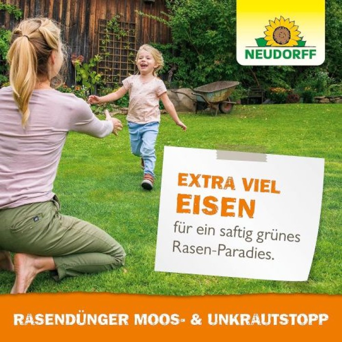 Neudorff RasenDünger Moos- & UnkrautStopp 5 Kg für 100m², organisch-mineralischer Dünger mit Eisen und Kalium, 1295