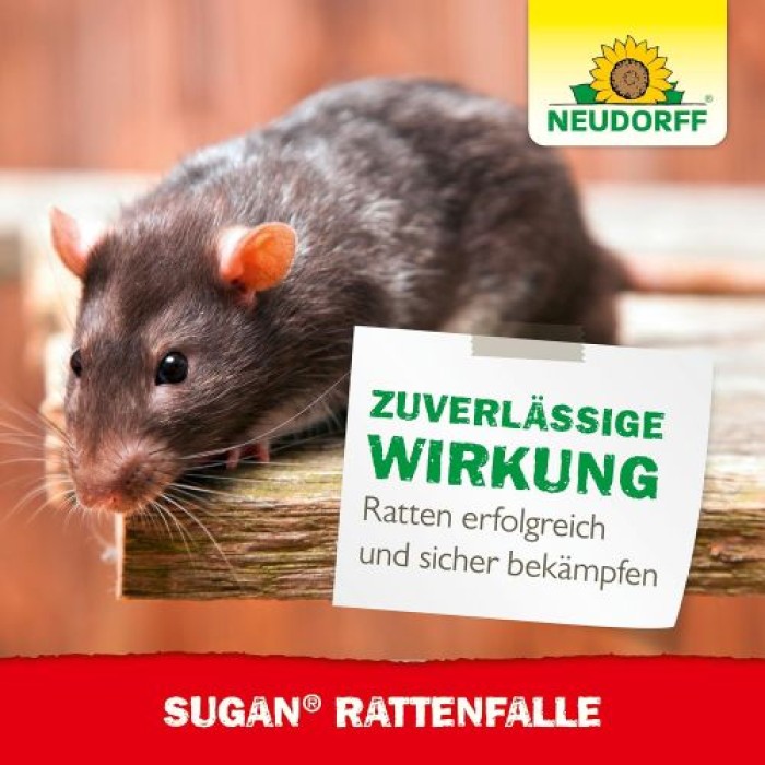 Neudorff Sugan RattenFalle – Wiederverwendbare Schlagfalle mit hoher Schlagkraft, 1 Stück, 00853