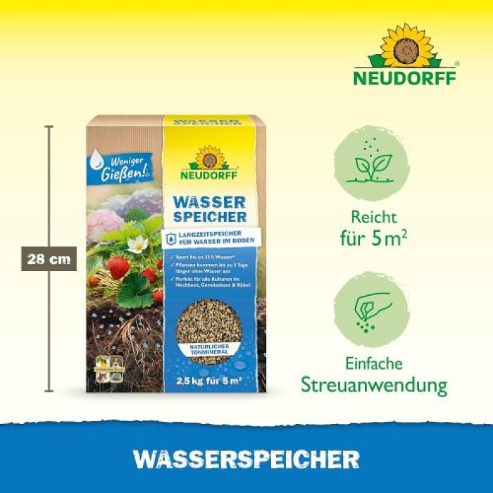 Neudorff Wasserspeicher – spart bis zu 35% mehr Wasser, reduziert Trockenstress, 2,5 kg 01399