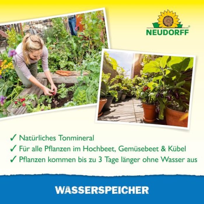 Neudorff Wasserspeicher – spart bis zu 35% mehr Wasser, reduziert Trockenstress, 2,5 kg 01399