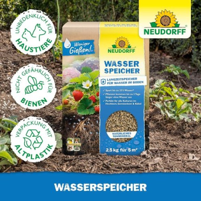 Neudorff Wasserspeicher – spart bis zu 35% mehr Wasser, reduziert Trockenstress, 2,5 kg 01399