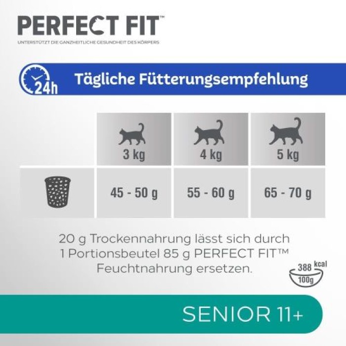 PERFECT FIT Senior Trockenfutter für ältere Katzen ab 11 Jahren - Huhn, 750g, 453997