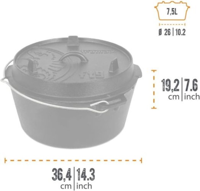 Petromax Feuertopf (Dutch Oven), 7,5 Liter, ft9-t