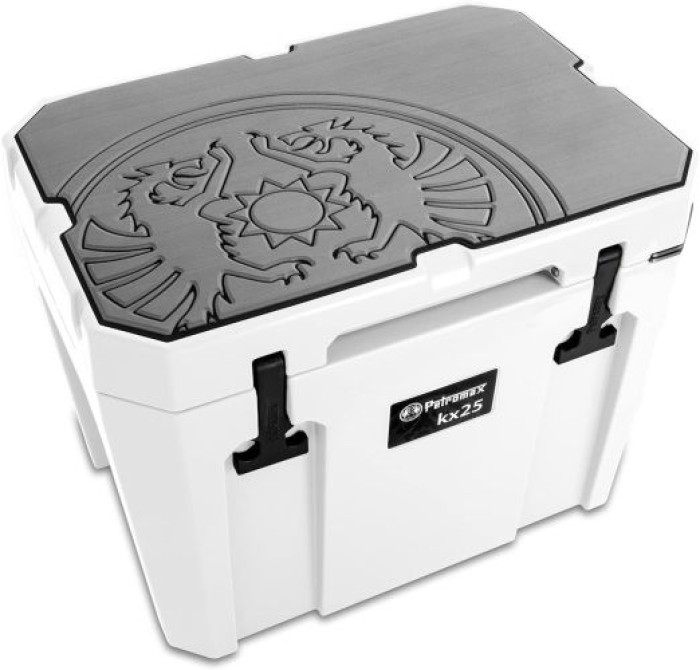 Petromax Haftauflage für Kühlbox 25 Liter, Drachenemblem, grau, kx25-padg-d