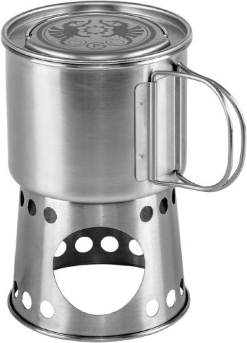 Petromax Kochbecher 2 in 1, Kochstelle und Becher mit klappbaren Griffen, cp750