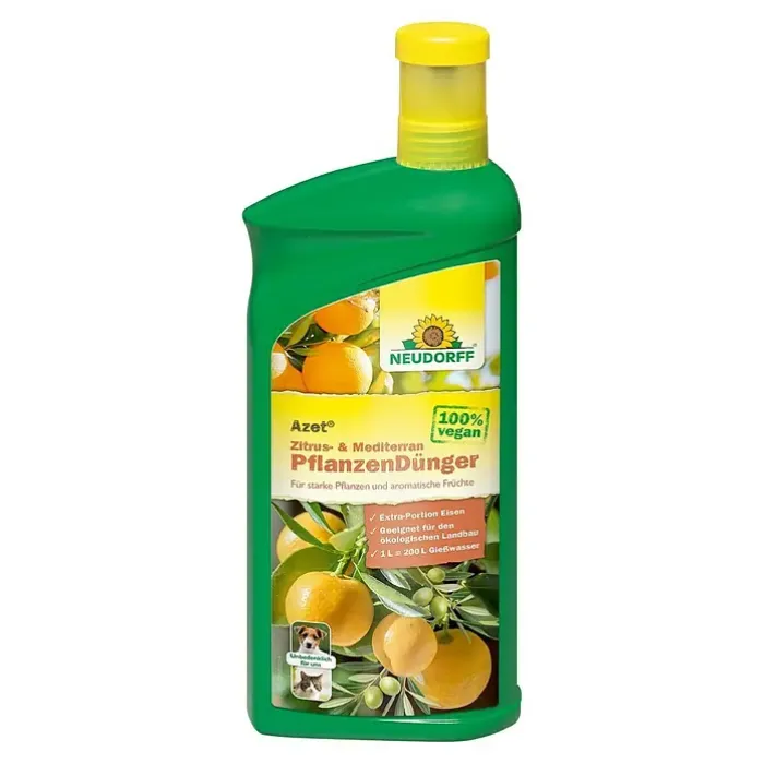 Neudorff Azet Zitrusdünger und mediterraner PflanzenDünger 1L flüssig - 100% natürlich, 01465