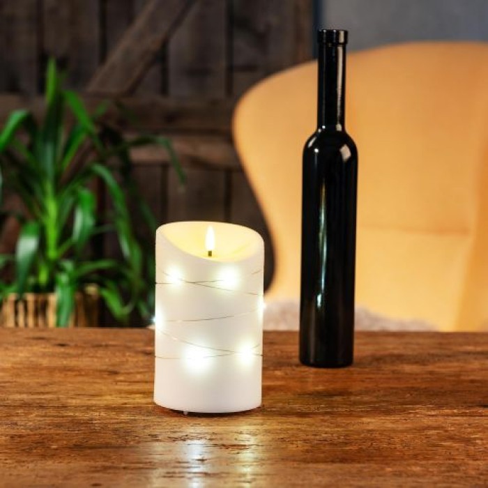 Schlaraffenland Elephant LED Outdoor Kerze CORRO, 10x16 cm, creme/Echtwachs, 11206