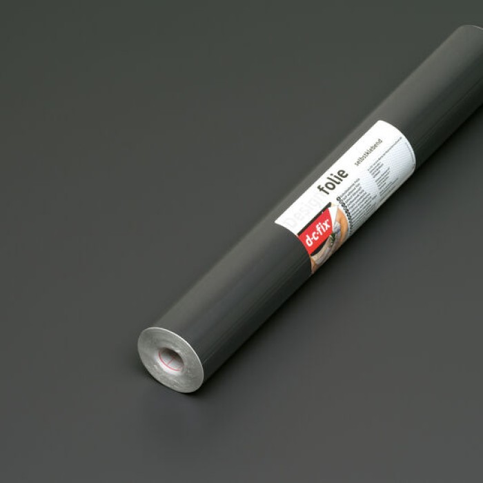 d-c-fix Klebefolie Uni seidenmatt Anthrazit, 67,5 cm x 2 m, selbstklebende Deko-Folie für Möbel, F3468150