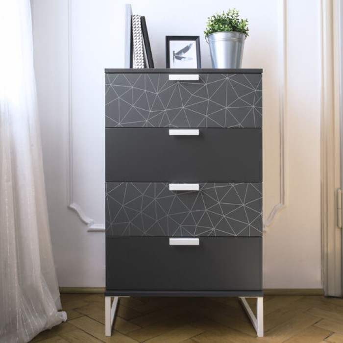 d-c-fix Klebefolie Uni seidenmatt Anthrazit, 67,5 cm x 2 m, selbstklebende Deko-Folie für Möbel, F3468150