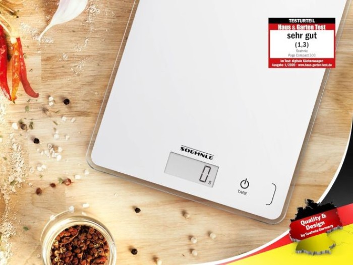 Soehnle Digitale Küchenwaage Page Compact 300, bis zu 5 kg Tragkraft, 61501