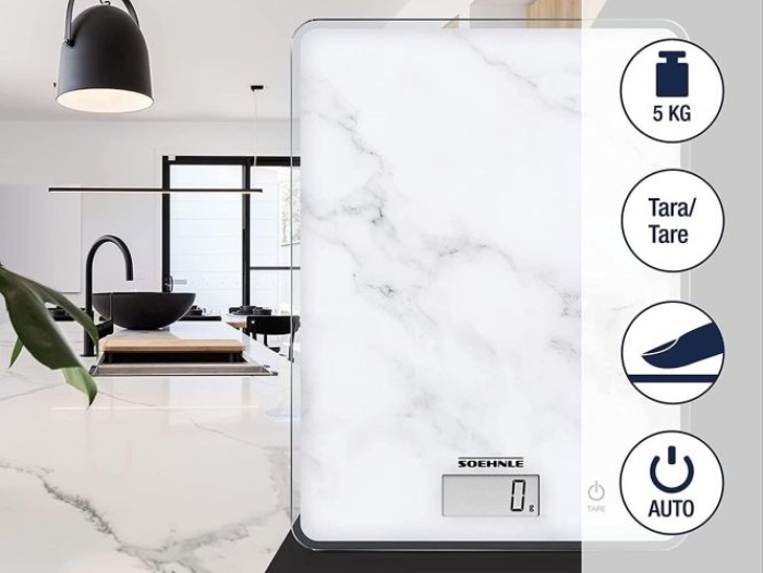 Soehnle Digitale Küchenwaage Page Compact 300 Marble, 61516
