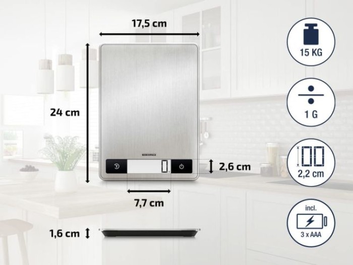 Soehnle Digitale Küchenwaage Page Profi 200, bis zu 15 kg, 61509