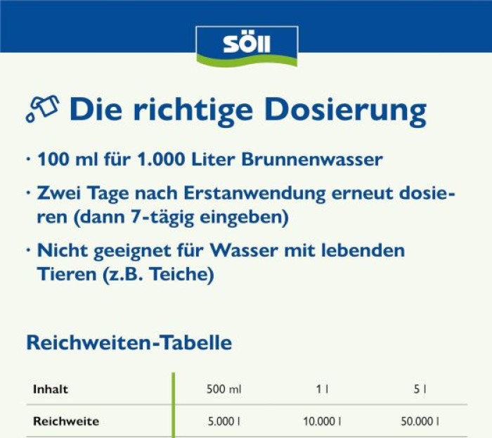 Söll SpringbrunnenKlar Springbrunnenreiniger, 1 l für 10.000 Liter, 80694
