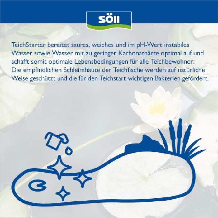 Söll TeichStarter Universal-Wasseraufbereiter - wasserstabilisierendes Teichpflegemittel, 1 kg, 80474