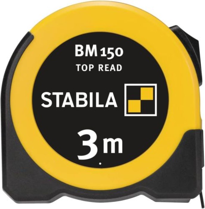 STABILA Taschenbandmaß BM 150, 3 m, Maßband mit metrischer Skala, 19839