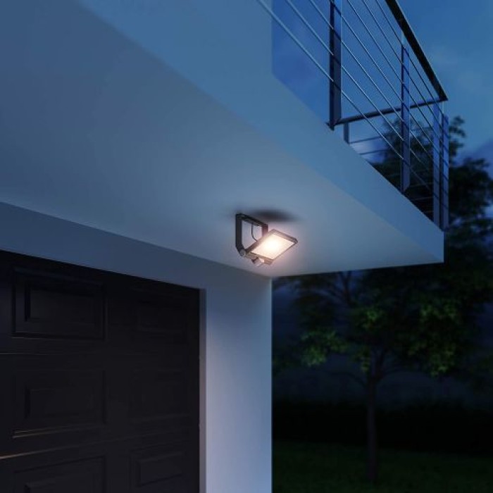 Steinel LED-Außenstrahler XLED ONE XL S Anthrazit, 180°-Bewegungsmelder, 065263