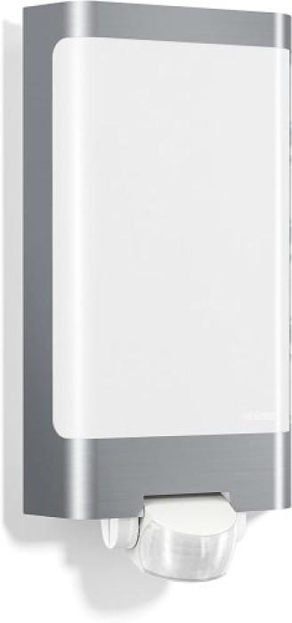Steinel LED Außenleuchte L 240 S Edelstahl, 9.3 W LED Wandlampe, warm-weiß, 180° Bewegungsmelder, 10 m Reichweite, 8.1 x 16.5 x 30.5 cm 010461