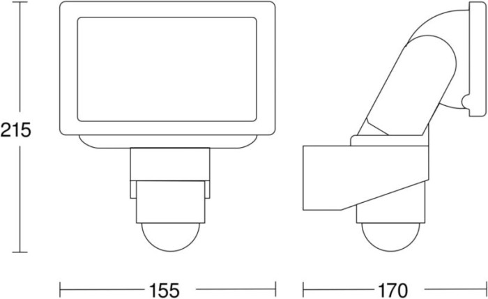 Steinel LED Außenstrahler LS 150 S schwarz, 240° Bewegungsmelder, max. 12 m Reichweite, Schwenkbar, 052546
