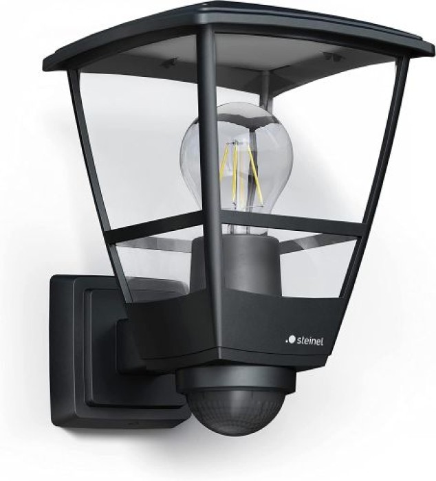 Steinel Semsor Außenwandleuchte L 10 S, Schwarz, 180° Bewegungsmelder, 084769