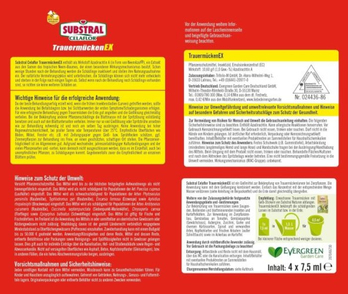 Substral Celaflor TrauermückenEX - 4 x 7,5 ml, 66750