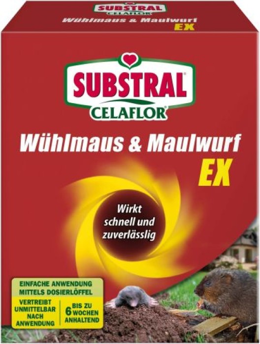 Substral Celaflor Wühlmaus & Maulwurf Ex, vertreibt Wühlmäuse und Maulwürfe mit Sofortwirkung, ohne Gift, 150g, 7345