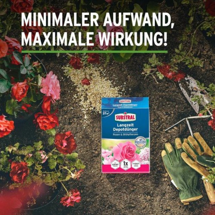 Substral Langzeit Depotdünger für Rosen & Blühpflanzen, 1,5 kg, 75040