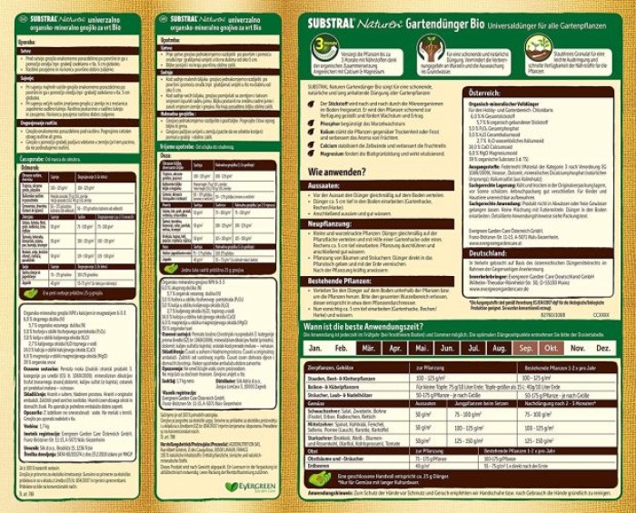 Substral Naturen Bio Gartendünger, für Obst- Gemüse- und Zierpflanzen, plus Magnesium, 4 kg, 83020