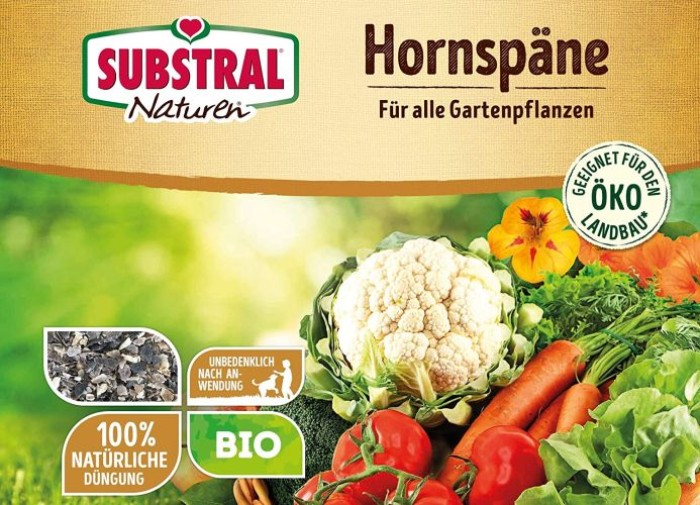 Substral Naturen Bio Hornspäne, organischer Stickstoffdünger mit Sofort-und Langzeitwirkung, 1,5 kg, 83080