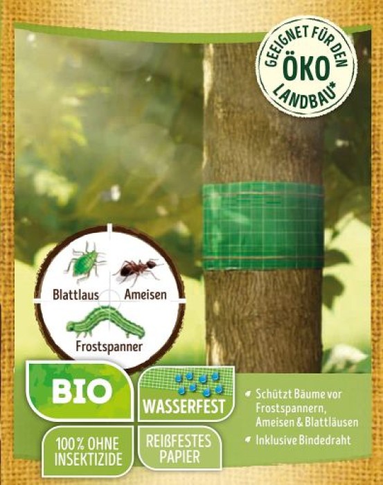 Substral Naturen Bio Leimring, Raupenleimring inkl. Bindedraht, gegen Raupen, Ameisen und andere Schadinsekten, 2,5 m 78220