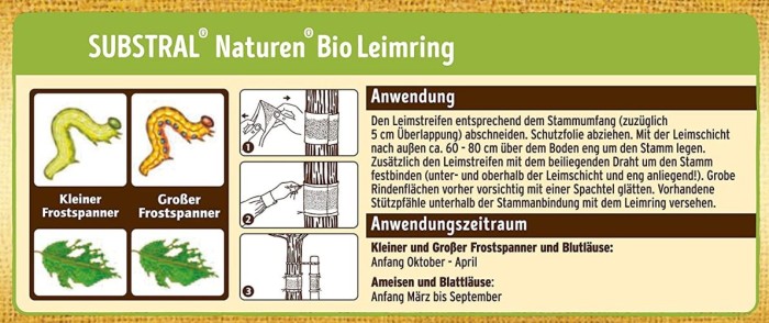 Substral Naturen Bio Leimring, Raupenleimring inkl. Bindedraht, gegen Raupen, Ameisen und andere Schadinsekten, 5m, 78230