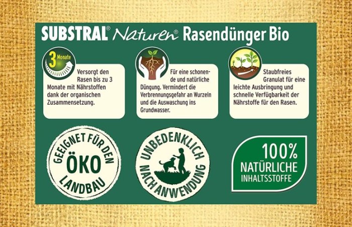 Substral Naturen Bio Rasendünger, organischer Volldünger, 3 Monate Langzeitwirkung, bis 500 m², 20 kg 8860