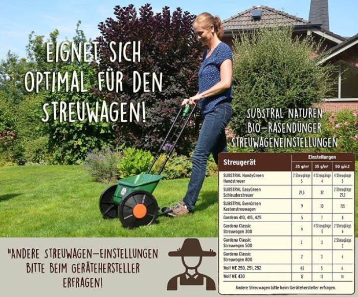 Substral Naturen Bio Rasendünger organischer Volldünger, 3 Monate Langzeitwirkung, bis zu 80 m², 2,8kg 8855