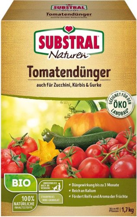 Substral Naturen Bio Tomatendünger, auch für Kürbis, Zucchini und Gurke, 1,7 kg, 82680