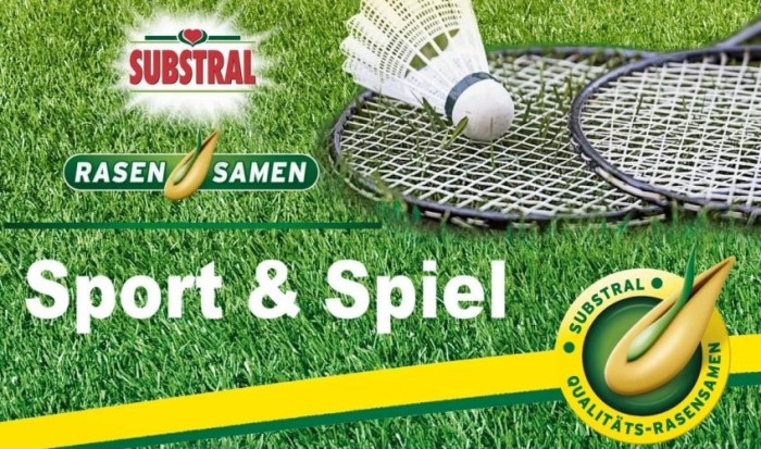 Substral Rasensamen Sport und Spiel, strapazierfähige Rasensaat-Mischung, 5kg, 250m², 86231