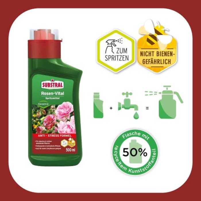 Substral Rosen-Vital mit Anti-Stress-Formel, zur Stabilisierung gestresster Pflanzen, 500ml, 66800