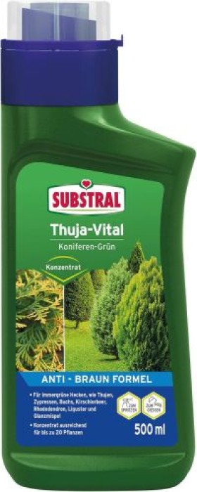 Substral Thuja-Vital, Spezial-Dünger zum Spritzen und Gießen für Thujen, Zypressen, Buchs, Kirschlorbeer, 500 ml, 66600