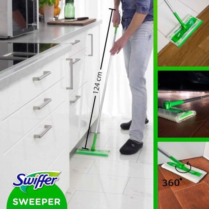 Swiffer Bodenwischer Starterset 1 Bodenwischer + 8 Trockene Bodentücher, 43011004