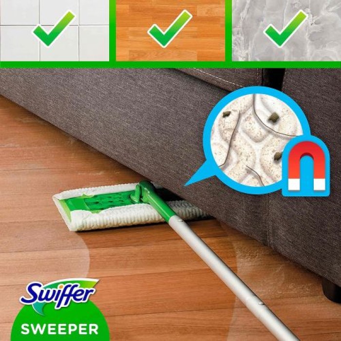 Swiffer Bodenwischer Starterset 1 Bodenwischer + 8 Trockene Bodentücher, 43011004
