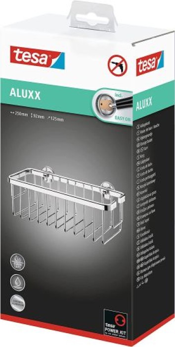Tesa ALUXX Duschkorb, Aluminium, inkl. Klebelösung, 40201-00000-00
