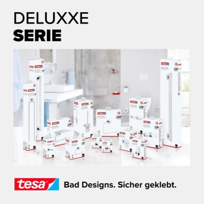 tesa DELUXXE Duschkorb, exquisites Design, inkl. Klebelösung, 40412-00000-00