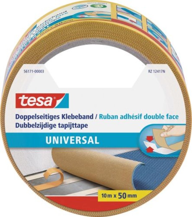 Tesa Doppelseitiges Klebeband Universal, 10m x 50mm, 56171-00003-11